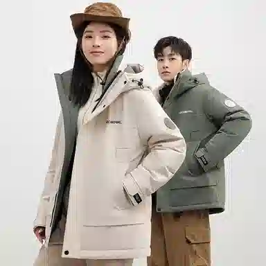 鸭鸭 户外休闲风工装保暖时尚潮流舒适羽绒服 男女同款