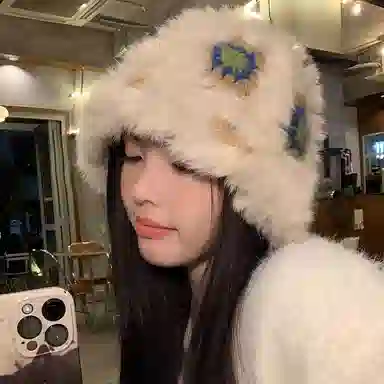 雅鹿优选 兔毛针织渔夫帽女生冬季显脸小秋冬护耳保暖防风毛线帽通勤百搭绒线帽子 兔毛 绒线帽 女款