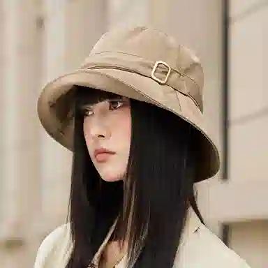 雅鹿优选 韩式户外出游徒步简约防晒遮阳大檐显脸小 聚酯纤维 渔夫帽 男女同款情侣款