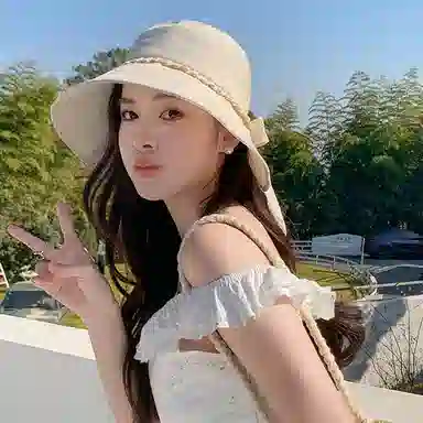 雅鹿优选 简约纯色轻奢感度假小香风夏季大檐显脸小遮阳时尚休闲 聚酯纤维 渔夫帽 女款