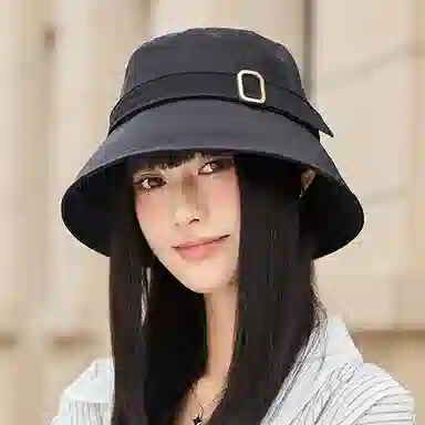 雅鹿优选 韩式户外出游徒步简约防晒遮阳大檐显脸小 聚酯纤维 渔夫帽 男女同款情侣款