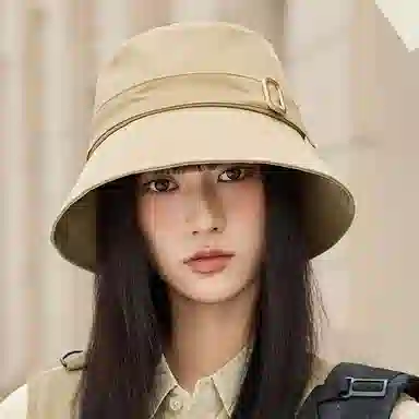 雅鹿优选 韩式户外出游徒步简约防晒遮阳大檐显脸小 聚酯纤维 渔夫帽 男女同款情侣款