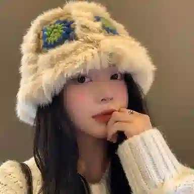 雅鹿优选 兔毛针织渔夫帽女生冬季显脸小秋冬护耳保暖防风毛线帽通勤百搭绒线帽子 兔毛 绒线帽 女款