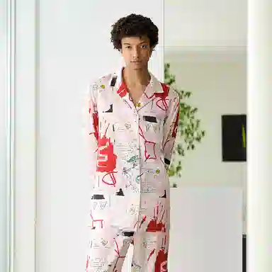 SILKY MIRACLE x BASQUIAT SS24 Pink Pajama Set