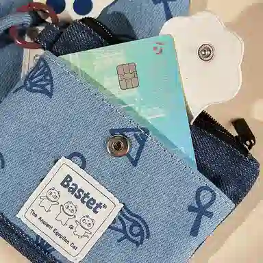 大英博物馆 盖亚·安德森猫和她的朋友们系列 萌猫牛仔卡包挂饰 棉 零钱包 男女同款情侣款