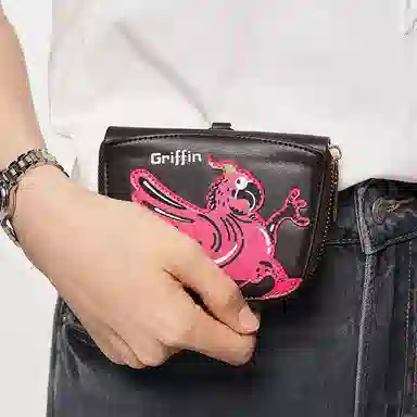 大英博物馆 神兽系列 狮鹫 高颜值 合成革 钥匙扣卡包挂件零钱包 常规 男女同款情侣款 棕色/粉色