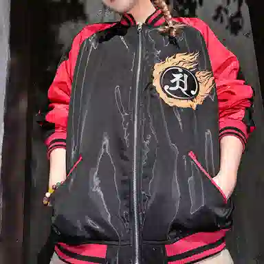 Sanshengliubu Dahei Shen Baseball Jacket