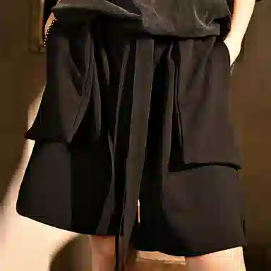 Sanshengliubu Waffle Shorts Black