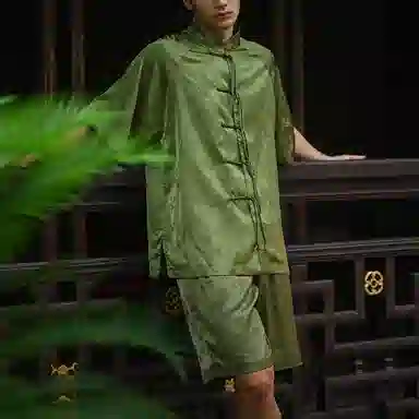 Sanshengliubu Bamboo Jacquard Casual Shorts