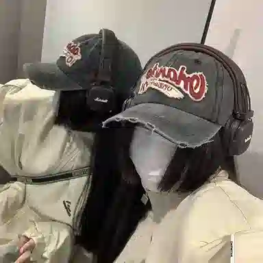 八小万 复古做旧破洞辣妹网红 棉 鸭舌帽 女款