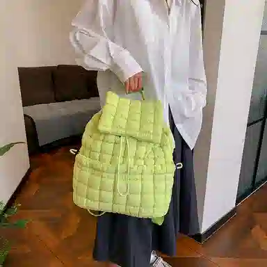 辛巴赫 百搭潮流格子轻便旅游大容量 尼龙 双肩包 常规 女款 多色