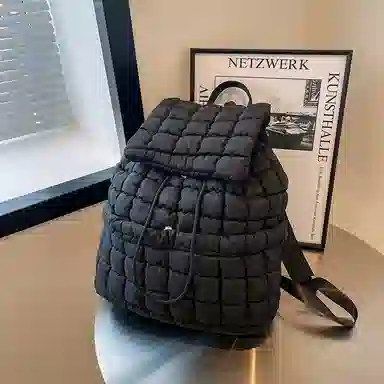 辛巴赫 百搭潮流格子轻便旅游大容量 尼龙 双肩包 常规 女款 多色