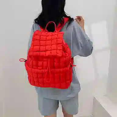 辛巴赫 百搭潮流格子轻便旅游大容量 尼龙 双肩包 常规 女款 多色