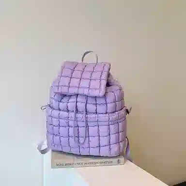 辛巴赫 百搭潮流格子轻便旅游大容量 尼龙 双肩包 常规 女款 多色