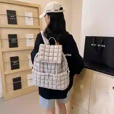 辛巴赫 百搭潮流格子轻便旅游大容量 尼龙 双肩包 常规 女款 多色