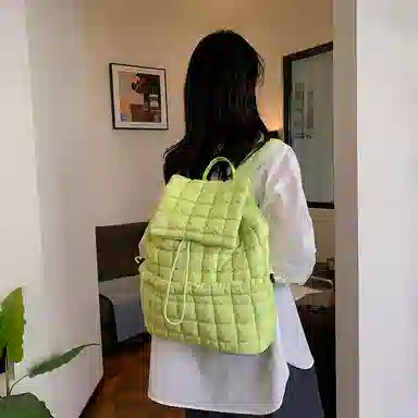 辛巴赫 百搭潮流格子轻便旅游大容量 尼龙 双肩包 常规 女款 多色