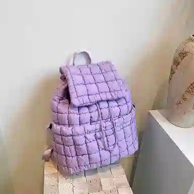 辛巴赫 百搭潮流格子轻便旅游大容量 尼龙 双肩包 常规 女款 多色