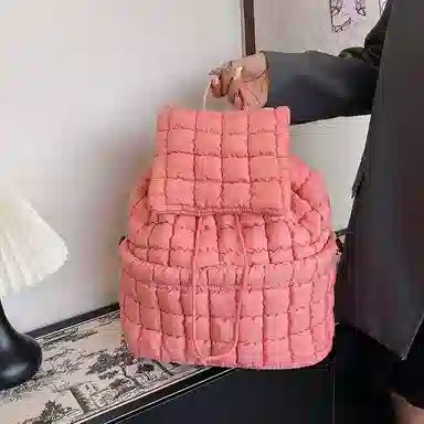 辛巴赫 百搭潮流格子轻便旅游大容量 尼龙 双肩包 常规 女款 多色