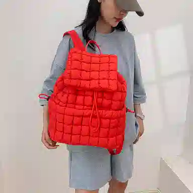 辛巴赫 百搭潮流格子轻便旅游大容量 尼龙 双肩包 常规 女款 多色