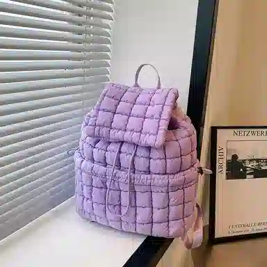 辛巴赫 百搭潮流格子轻便旅游大容量 尼龙 双肩包 常规 女款 多色