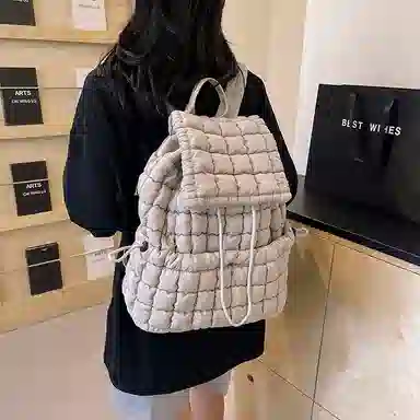 辛巴赫 百搭潮流格子轻便旅游大容量 尼龙 双肩包 常规 女款 多色