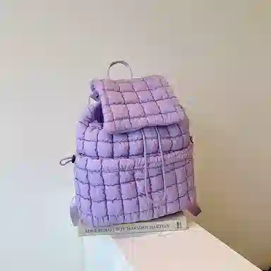 辛巴赫 百搭潮流格子轻便旅游大容量 尼龙 双肩包 常规 女款 多色