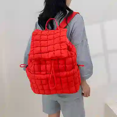 辛巴赫 百搭潮流格子轻便旅游大容量 尼龙 双肩包 常规 女款 多色