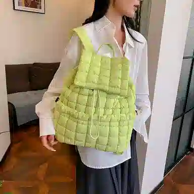 辛巴赫 百搭潮流格子轻便旅游大容量 尼龙 双肩包 常规 女款 多色