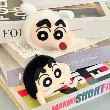 歪瓜出品 蜡笔小新角色 随身镜 可爱搞怪钥匙扣 谷圈挂件