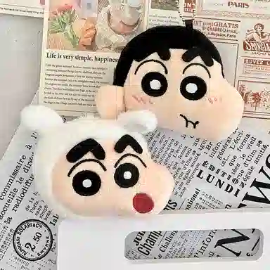 歪瓜出品 蜡笔小新角色 随身镜 可爱搞怪钥匙扣 谷圈挂件