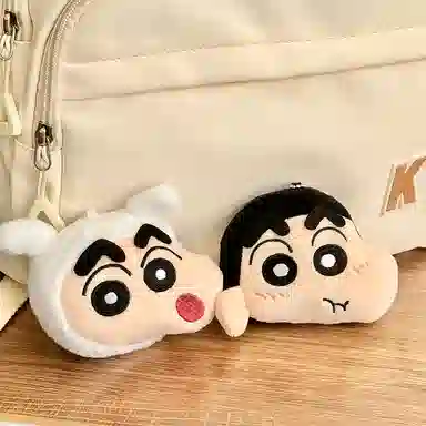 歪瓜出品 蜡笔小新角色 随身镜 可爱搞怪钥匙扣 谷圈挂件