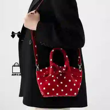 BEGOOER Retro Bow Bag Red Polka Dot