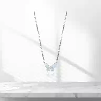 星珍思 梦幻甜美小众设计灵动蝴蝶锁骨链 轻奢浪漫精致约会通勤百搭 圣诞新年 合金 项链 女款