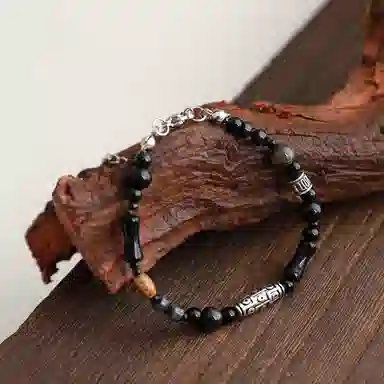 星珍思 天珠藏符 新中式小众设计招财转运九眼天珠 简约复古民族风可调节手饰 合金 手链 男女同款情侣款