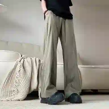 西行纪 美式高街设计感冰丝垂感降落伞兵裤直筒阔腿凉感薄款网布打孔透气速干运动休闲裤 男女同款