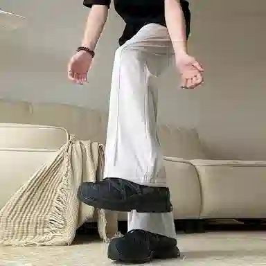 西行纪 美式高街设计感冰丝垂感降落伞兵裤直筒阔腿凉感薄款网布打孔透气速干运动休闲裤 男女同款