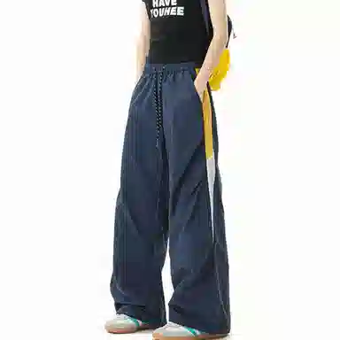 西行纪 山系户外机能风时尚侧边镂空网眼拼接撞色个性设计少年感垂感宽松运动百搭直筒薄款伞兵休闲裤 男女同款
