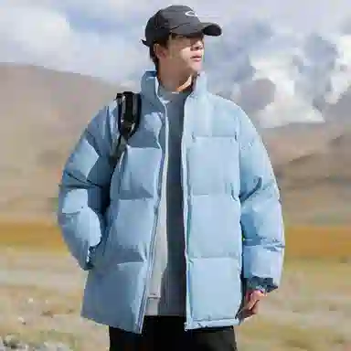 西行纪 美式高街设计感基础款户外休闲运动高级感宽松大码棉衣棉袄百搭简约学生立领防风防水面包服加厚保暖棉服外套 男女同款