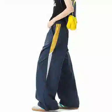 西行纪 山系户外机能风时尚侧边镂空网眼拼接撞色个性设计少年感垂感宽松运动百搭直筒薄款伞兵休闲裤 男女同款