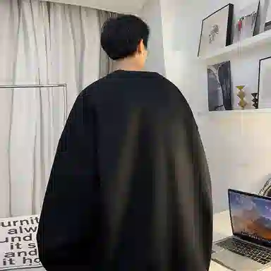 西行纪 美式高街设计感简约基础款印花宽松休闲痞帅圆领长袖上衣学院风运动情侣卫衣 男女同款