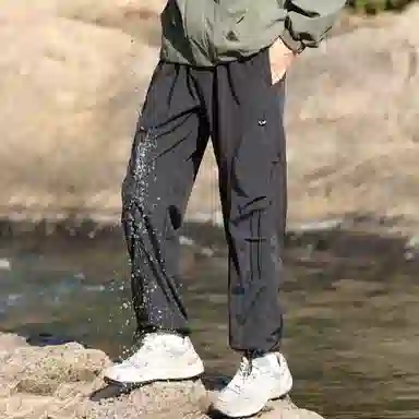 西行纪 美式高街裤口抽绳可调节设计宽松褶皱垂感直筒山系户外机能风降落伞兵裤简约运动百搭休闲裤 男女同款