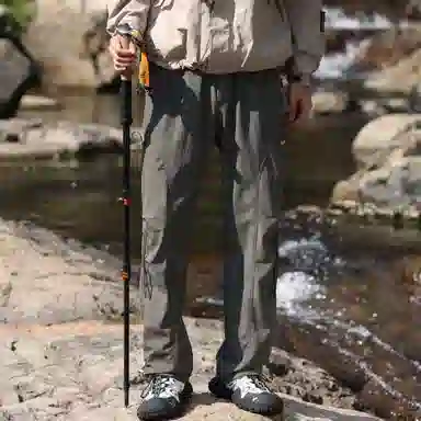 西行纪 美式高街裤口抽绳可调节设计宽松褶皱垂感直筒山系户外机能风降落伞兵裤简约运动百搭休闲裤 男女同款