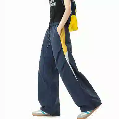 西行纪 山系户外机能风时尚侧边镂空网眼拼接撞色个性设计少年感垂感宽松运动百搭直筒薄款伞兵休闲裤 男女同款