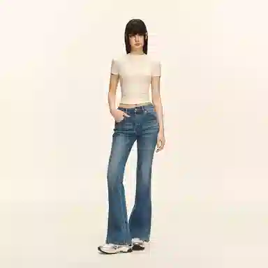CLIMAX VISION Retro High Waist Slim Flared Jeans