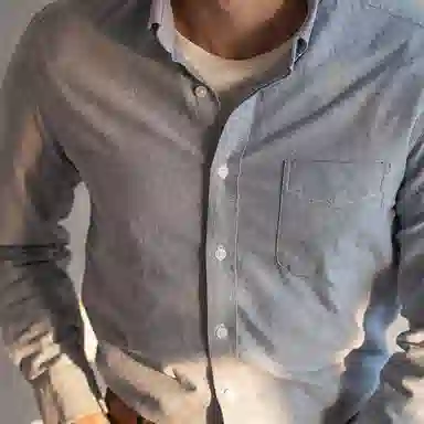 唔刃 合身柔软舒适百搭休闲纯色长袖衬衫 男款