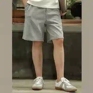 唔刃 工装美式重磅双纱棉松弛感卫裤五分运动松紧腰宽松男休闲短裤 男款