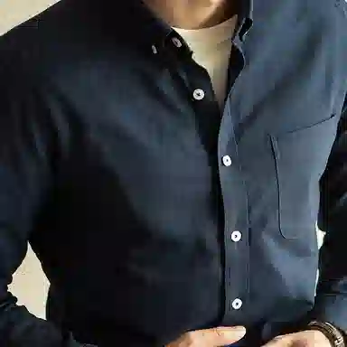 唔刃 合身柔软舒适百搭休闲纯色长袖衬衫 男款