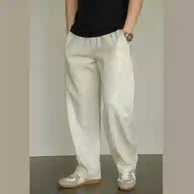唔刃 工装美式重磅针织宽松拼接弯刀卫裤修饰腿型运动长裤  商务潮流潮牌百搭 男士休闲裤 男款