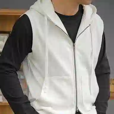 唔刃 工装美式复古重磅棉坎肩连帽无袖外套运动秋冬马甲 男款
