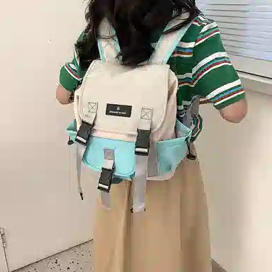 度森袋鼠 时尚运动休闲轻便 尼龙 双肩包 常规 女款 灰色/紫色/绿色